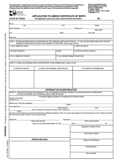 Application To Amend Birth Certificate - Fill Online, Printable ...