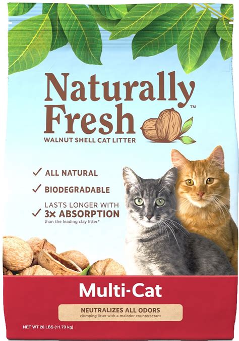 Naturally Fresh Walnut-Based Multi-Cat Quick-Clumping Cat Litter, 26-lb bag - Chewy.com