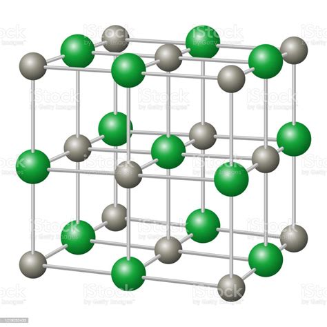 Sodium Chloride Nacl Crystal Structure Over White Stock Illustration - Download Image Now - Salt ...