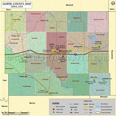 Jasper County Map, Iowa