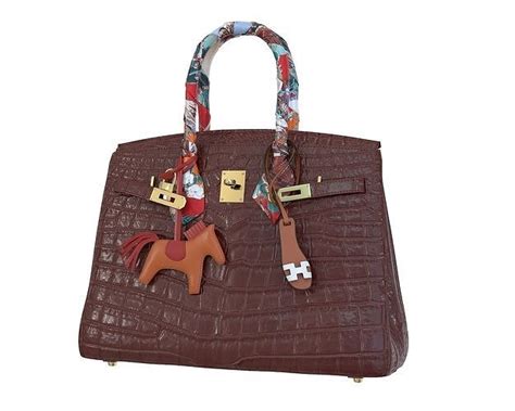 3D model Hermes Birkin Red Crocodile Bag with accessories VR / AR / low ...