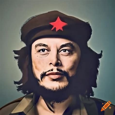 Elon musk wearing che guevara hat and beard on Craiyon