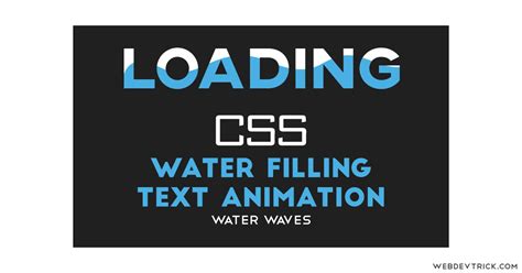 CSS Water Filling Text Animation With Waves | Water Wave Text Mask