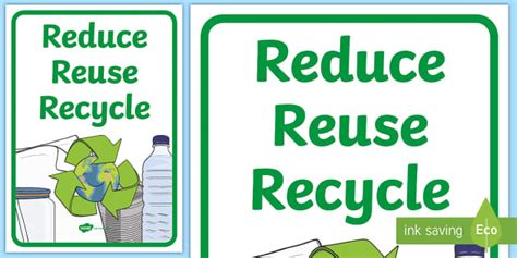 Reduce Reuse Recycle Poster | Caring for the Environment