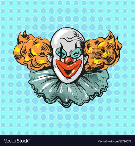 Vintage clown pop art comic style poster Vector Image