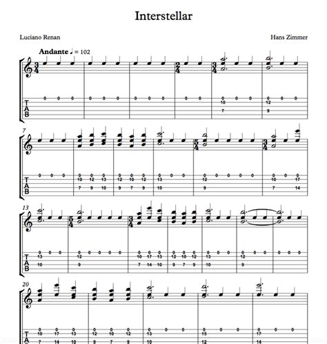 Interstellar (Hans Zimmer) - Classical Guitar Arrangement by Luciano ...