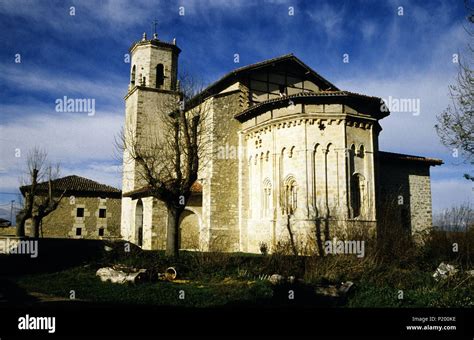 Añúa, church from the apse (romanesque architecture Stock Photo - Alamy