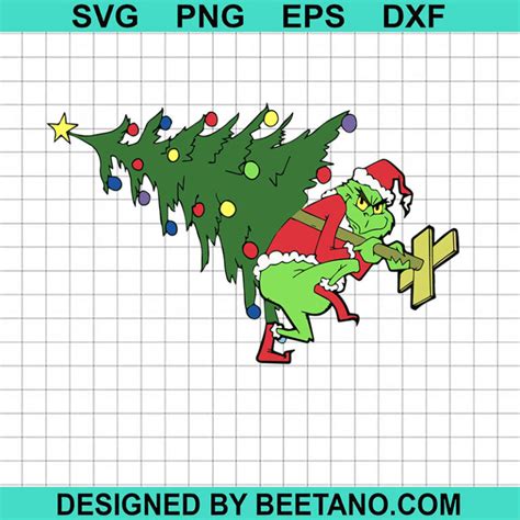 Grinch Stealing Christmas Tree SVG, How The Grinch Stole Christmas SVG, Grinch Christmas SVG