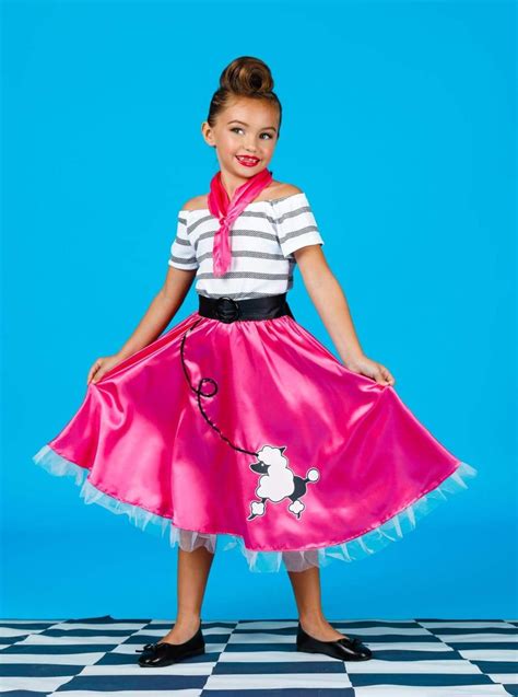 Halloween Costumes | Kids Retro 50's Top And Skirt Set | Mia Belle Girls