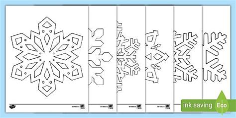 Snowflake Outlines - Snowflake Template PDF - Winter Weather