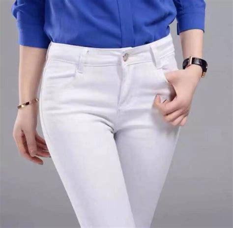 plus size white pant ladies jeans pants skinny jeans good quality white ...