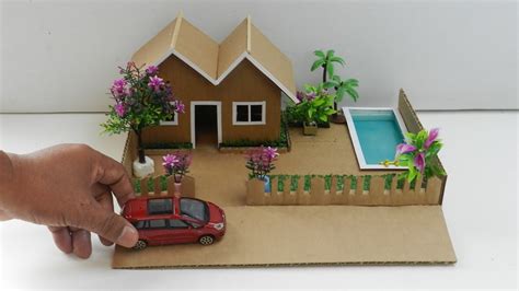 DIY Cardboard House with Pool and Garden #35 | Easy Miniature Crafts ...