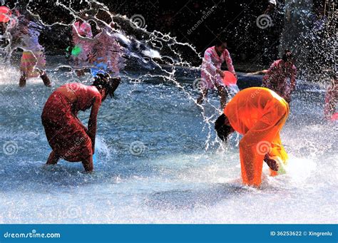 Water-splashing Festival editorial photography. Image of minority ...