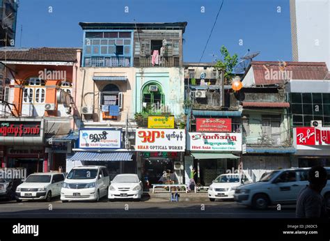 Colonial Buildings, Yangon, Myanmar Stock Photo - Alamy