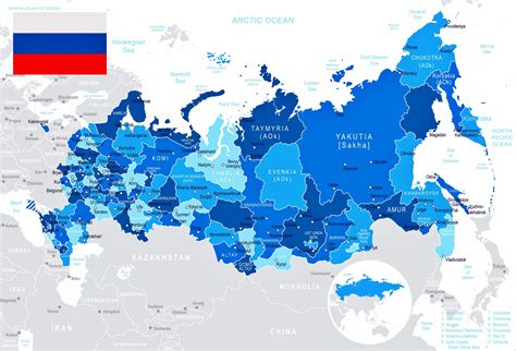 Russia Map of Regions and Provinces - OrangeSmile.com