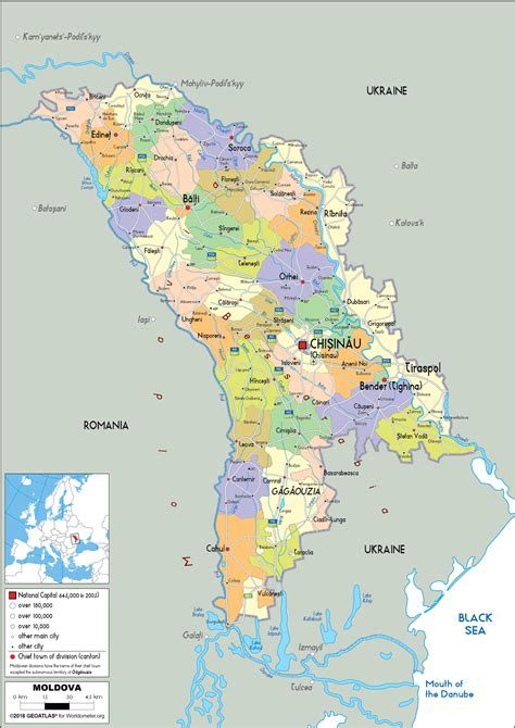 Moldova Map (Political) - Worldometer