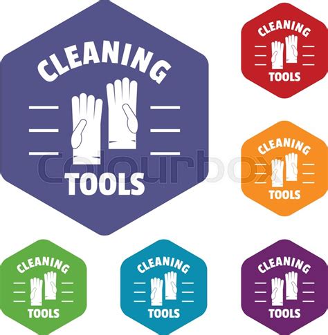 Cleaning tools icons vector colorful ... | Stock vector | Colourbox