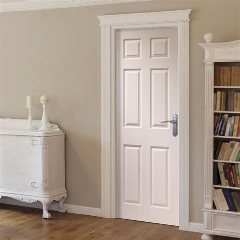 Colonial 6 Panel Door with Wood Grain Effect - White Primed | Doors ...