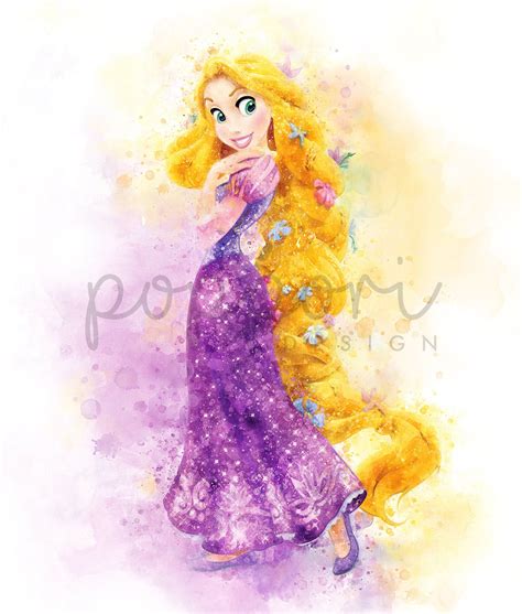 Disney Princesses Watercolor Printable Wall Art High | Etsy