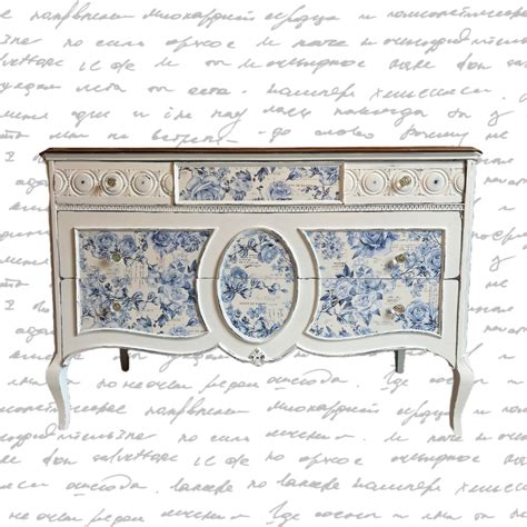 Vintage Blue and White Dresser Farmhouse Cottage Dresser White Dresser ...