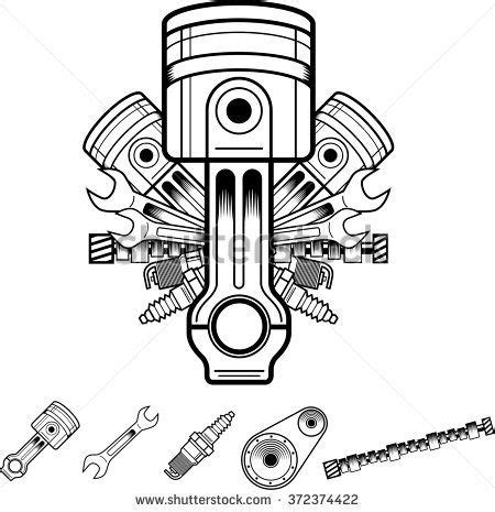 Engine parts in retro style Biker Tattoos, Car Tattoos, Mini Tattoos, Tattoos For Guys, Mechanic ...