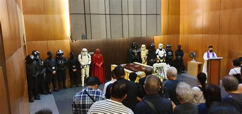 A Star Wars themed funeral for a Star Wars fan on Star Wars day. : StarWars