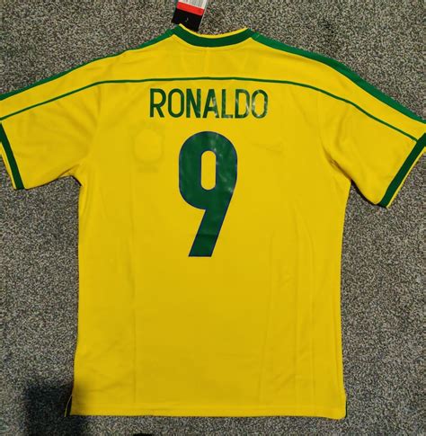 Rare Classic Retro BRAZIL 1998 World Cup France 98 Shirt Jersey RONALDO ...