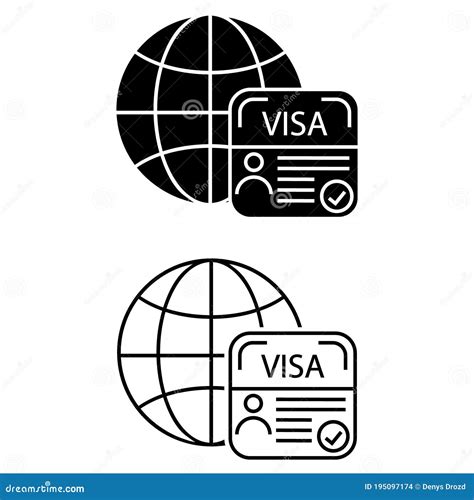 Visa Icon Vector Set. Travel Illustration Sign Collection. Immigration ...