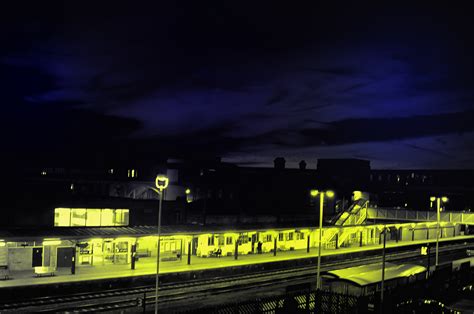 Night Train Station Free Stock Photo - Public Domain Pictures