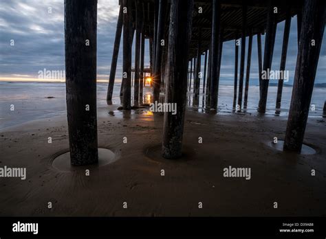 Pismo Beach Pier Sunset Stock Photo - Alamy