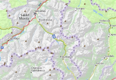 MICHELIN Bernina Pass map - ViaMichelin