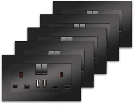 Amazon.co.uk: Black Plug Sockets