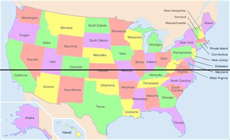 United States Map North And South