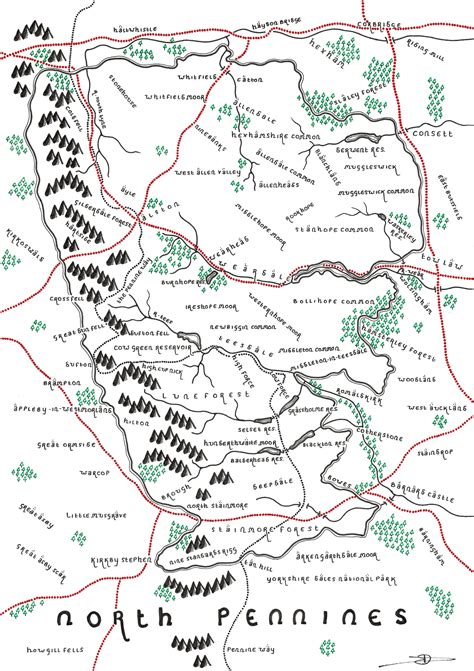 NORTH PENNINES Map Print Minimalist Map Art Wall Art Art - Etsy UK