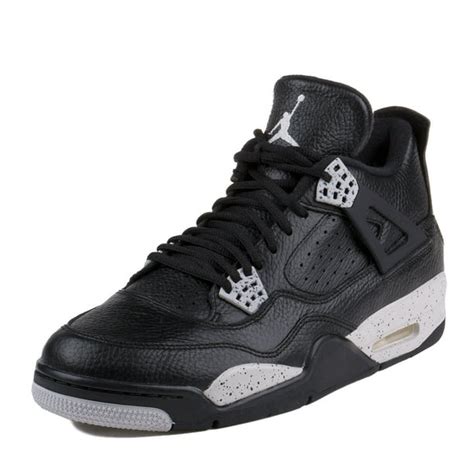 Air Jordan - Nike Mens Air Jordan 4 Retro LS "Oreo" Black/Tech Grey ...