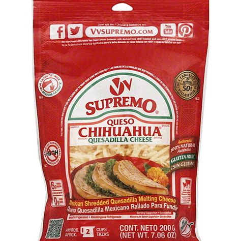 Supremo Cheese, Shredded, Quesadilla, Queso Chihuahua | Hispanic ...