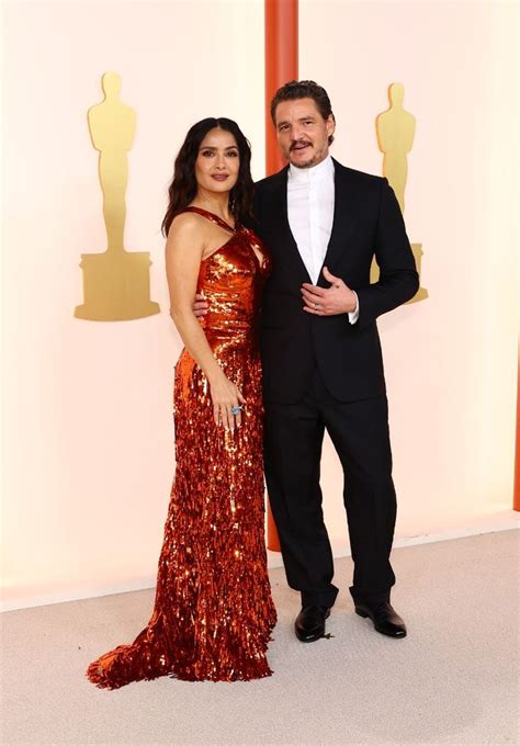 Salma Hayek & Pedro Pascal Walk The 2023 Oscars Red Carpet | Pedro ...