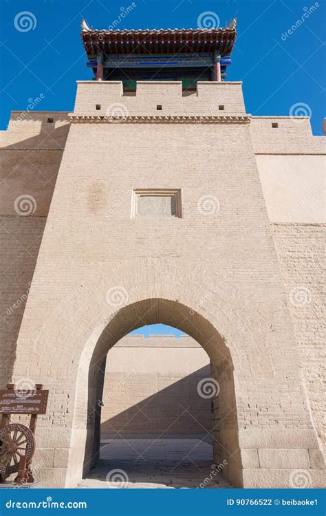 Jiayuguan Pass, West End of Great Wall in Jiayuguan, Gansu, China. it is Part of UNESCO World ...