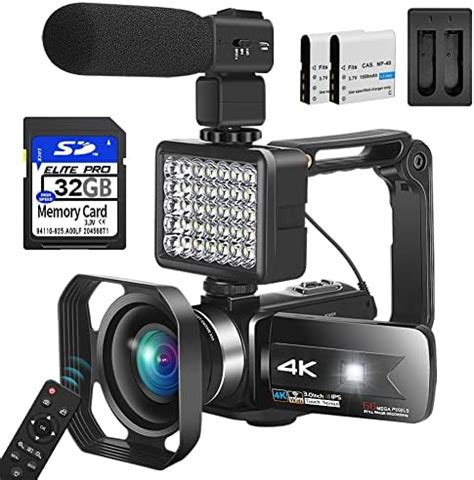 Hojocojo Video Camera, 4K Camcorder with IR Night Vision, WiFi Digital Camera, Touch Screen, 18X ...