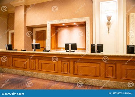 Front Desk in Reception Area of Unknown Hotel Lobby Stock Image - Image of holiday, people ...