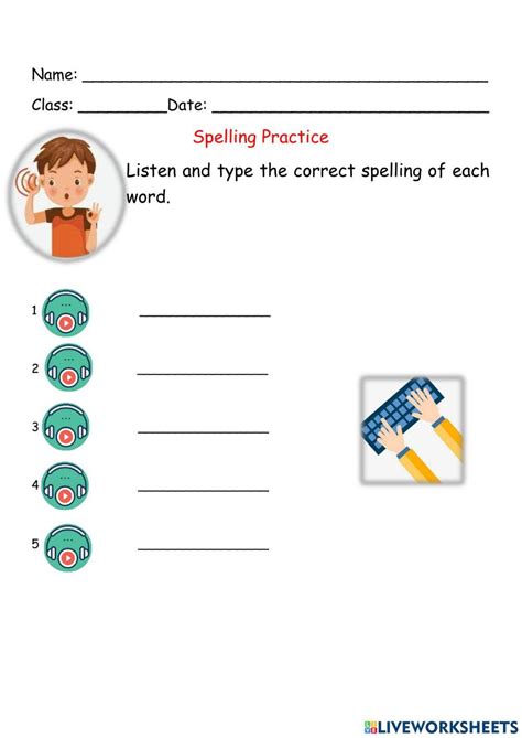 Spelling - worksheet | Live Worksheets