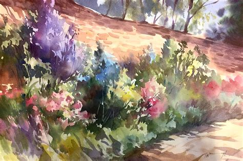 Walled Garden / Watercolour By Artist Trevor Waugh 2020