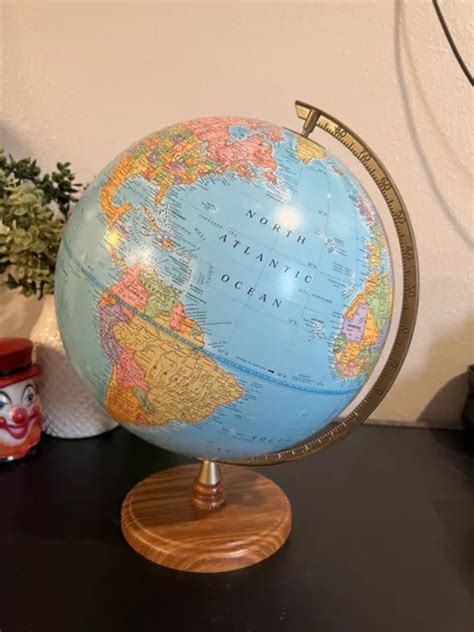 VINTAGE GLOBE CRAMS Imperial 12 Inch World Globe Map Rotating $40.00 - PicClick