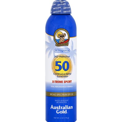 Australian Gold Sunscreen, X-Treme Sport, Continuous Spray, SPF 50 (6 ...