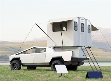 world’s first foldable camping cabin can fit on tesla cybertruck for ...