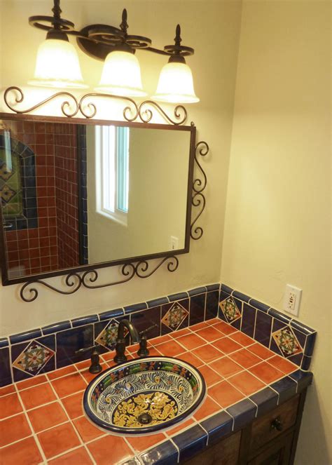 Bathroom vanity using Mexican tiles by kristiblackdesigns.com | Mexican ...