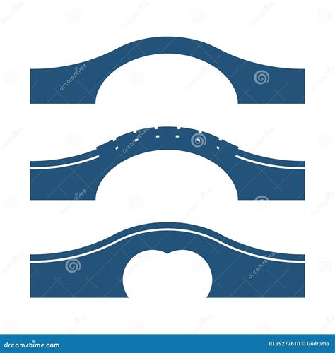 Set of Arc Bridges Vector Illustrations Isolated on White Background Stock Vector - Illustration ...