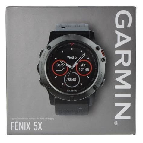 Garmin Fenix 5X Sapphire GPS & HRM Watch Slate Gray with Black Band | IOOMOBILE