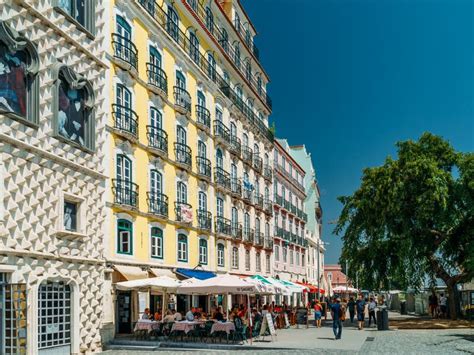 Tourists Visiting Major Attractions Downtown Lisboa City Editorial ...