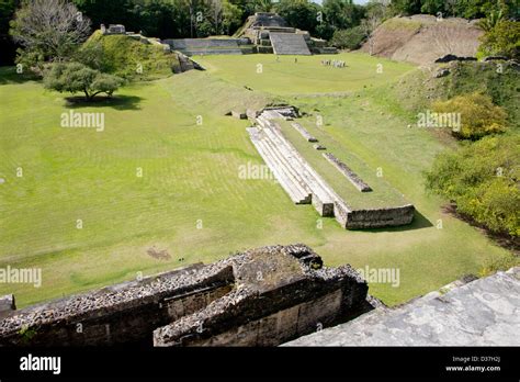 Belize, Altun Ha. Altun Ha, ruins of ancient Mayan ceremonial site from ...